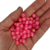 100 Bolas plásticas 8mm Pink Translúcida - Bola passante