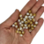 100 Bolas plásticas 8mm Dourada com Branca Texturizada - Bola passante