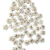 50 Letras miniatura flor de miçanga para pulseira e colar - Branca com dourada - comprar online