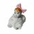 Bebê pequena boneca de Porcelana engatinhando com roupa e laço rosa 7,5x3x5 cm Cabelo loiro