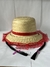 Chapéu de palha infantil com tranças e renda 27 x 14 cm - Festa junina