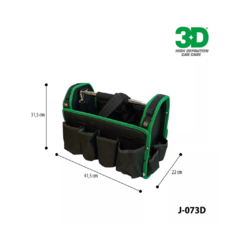 3d Bolso Para Herramientas Insumos Detailing Multiuso Negro - WaxPower