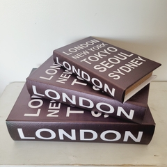 Set de 3 Cajas Decorativas London - comprar online