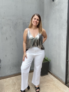 Jean Crop Wide Leg Blanco en internet