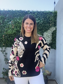 Sweater Flores y Leopardo - tienda online