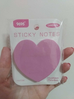 Bloco Adesivo Sticky Notes Coração Color - 75 folhas