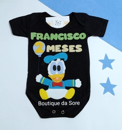 body-de-bebe-preto-personalizado-festa-mesversario-pato-donald