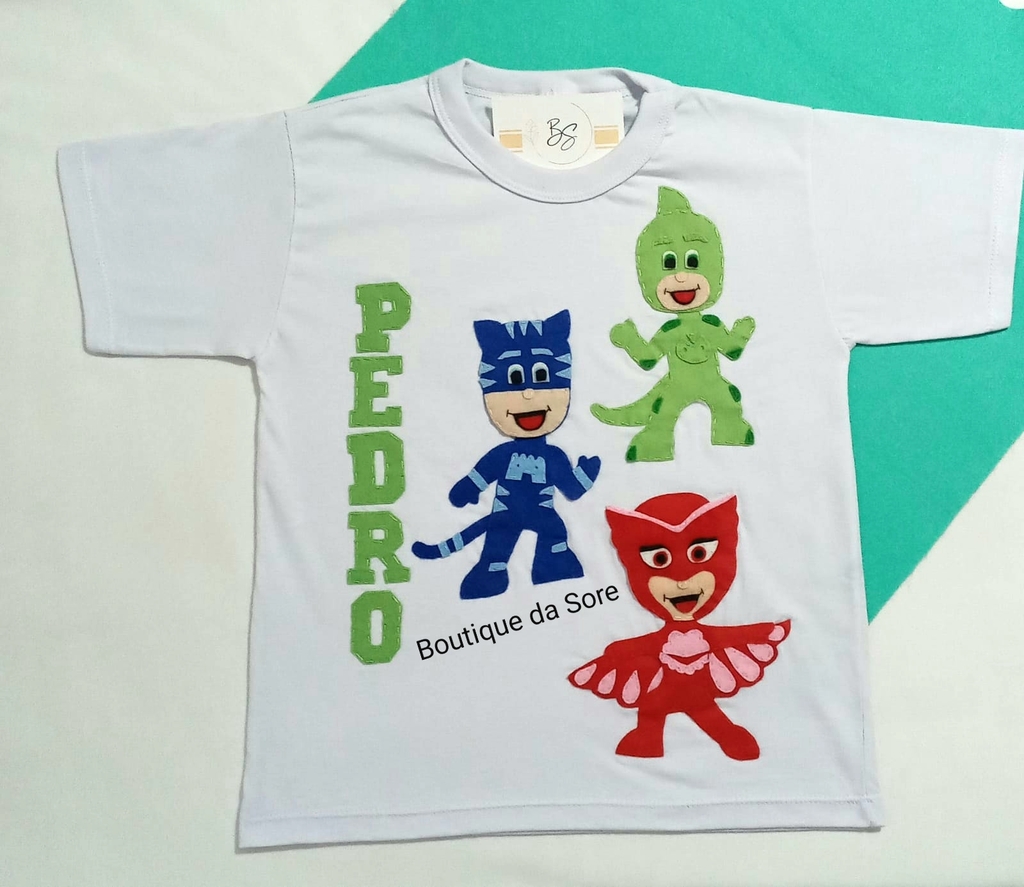 Camiseta Infantil Personalizada - PJ Masks