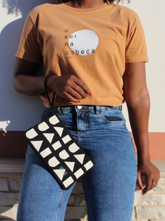 bolsa de mão uai geométrico preta - loja online