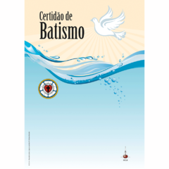 B-22 Certidão de Batismo – Rosa de Lutero, pomba e água - sem texto