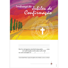 LC 02 - Lembrança de Jubileu de Confirmação – Aquarela e Rosa de Lutero