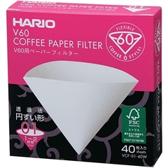 Kit Hario V60 vidro preto + filtro de papel branco 01 na internet