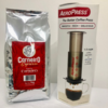 Embalagem de Café Espresso Carneiro e uma AeroPress