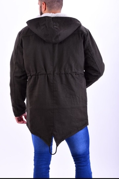 Campera Parka de Gabardina con Corderito / Hombre