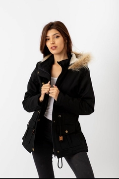 Campera Parka de Mujer con Corderito