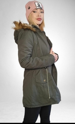 Campera Parka Abrigo Mujer Con Corderito Invierno