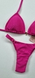 Conjunto de biquíni cortininha Rosa fucsia canelado - Biquinis Torres | Beachwear • Site Oficial