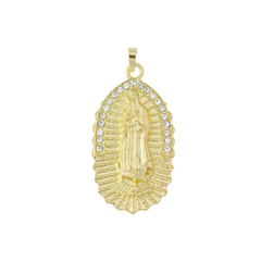 Dije Virgen De Guadalupe Con Zirconias. Oro Laminado 18k