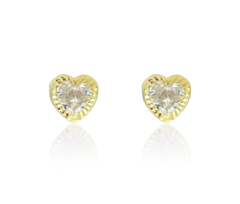 BISEL CORAZÓN DIAMANTADO BLANCO 6 MM. ORO 10K