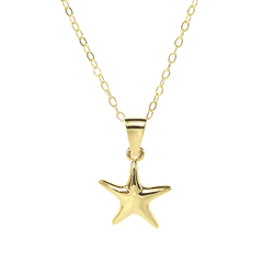 Collar Dije Estrella De Mar. Chapa De Oro 22K