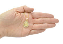 Medalla Virgen Guadalupe Con Zirconias. Sin Cadena. Oro Laminado 18k - comprar en línea