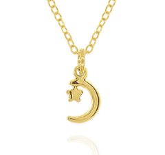 Collar Luna Y Estrella. Chapa De Oro 22K