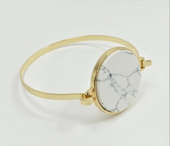 Pulsera Aro Circulo Grande En Onix. Oro Laminado - comprar en línea