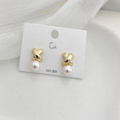 Aretes Rubí Con Poste De Plata. Oro Laminado 18k