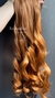 Aplique Mega hair ruivo claro ondulado 70cm na internet