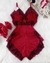 Baby Doll luxo francesa - Vermelho com Preto