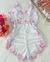 Baby Doll Luxo chantilly- Branco com Rosé chantilly