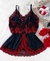 Baby Doll luxo francesa preto com vermelho - comprar online