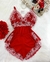 Baby doll luxo - VERMELHO COM BRANCO