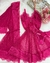 Kit Romance com robe e camisola tule em coração - Rosa Pink