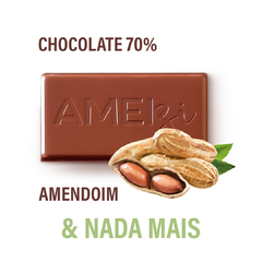 Chocolate 70%, Amendoim & NADA MAIS - VEGANO, ZERO LACTOSE, SEM GLÚTEN - AMEIzi Chocolate