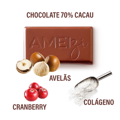 Chocolate 70% Cacau com Avelã, Cranberry e Proteína - ZERO LACTOSE, SEM GLÚTEN - Xô desânimo. OI DETERMINAÇÃO - comprar online