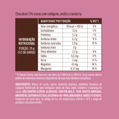 Chocolate 70% Cacau com Avelã, Cranberry e Proteína - ZERO LACTOSE, SEM GLÚTEN - Xô desânimo. OI DETERMINAÇÃO - AMEIzi Chocolate
