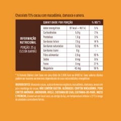 Chocolate 70% Cacau com Amora, Damasco e Macadâmia - VEGANO, ZERO LACTOSE, SEM GLÚTEN - Tchau cansaço. BEM-VINDA DISPOSIÇÃO na internet