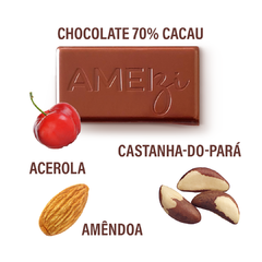 Chocolate 70% Cacau com Acerola, Amêndoas e Castanhas-do Pará - VEGANO, ZERO LACTOSE, SEM GLÚTEN - Bye bye stress. HELLO RELAX - comprar online