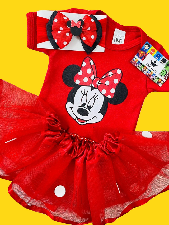 Body + Saia Tule - Minnie " Vermelha " - JC BABY KIDS