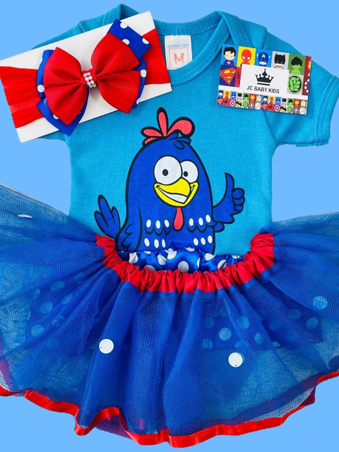 Body e saia tutu galinha pintadinha 2025