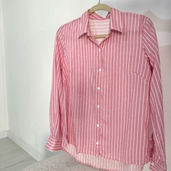 Camisa Listrada Rosa na internet