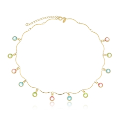 Choker Pedrinhas Color Banhada a Ouro 18k