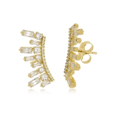 Brinco Ear Cuff Zircônia Banhado a Ouro 18k - comprar online