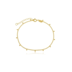 Pulseira Detalhe Bolinha Banhada a Ouro 18k