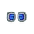 Brinco Retangular Azul Ródio Branco - comprar online