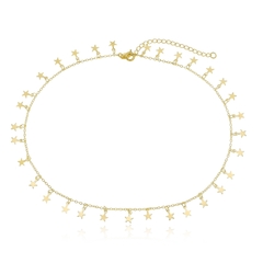 Choker Estrelinhas Banhada a Ouro 18k