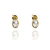 Brinco Oval Cristal Banhado a Ouro 18k