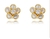 Brinco Flor Cristal Banhado a Ouro 18k - comprar online