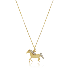 Gargantilha Cavalo Banhada a Ouro 18k